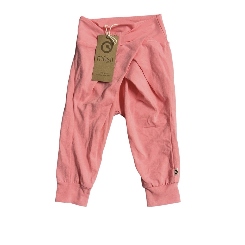 Musli By Green Cotton Pants Baby 6-9 Months Bubblegum Pink Organic GOTS NEW